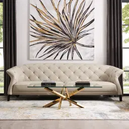 Lola Gold Coffee Table - Glass Top