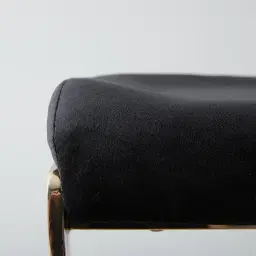 Rouven Black Velvet 79cm Bar Stool - Champagne Gold Legs