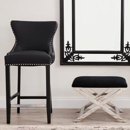 Camille II Almond Beige Velvet 76cm Bar Stool