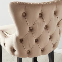 Camille II Almond Beige Velvet 76cm Bar Stool