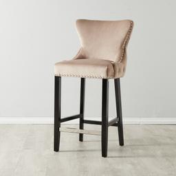 Camille II Almond Beige Velvet 76cm Bar Stool