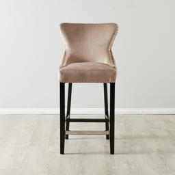Camille II Almond Beige Velvet 76cm Bar Stool