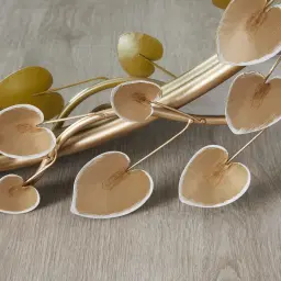 Laceleaf Antique Gold Round Mirror