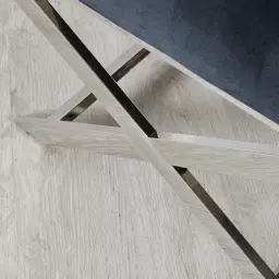 Elle Black Ottoman - Polished Stainless Steel Legs