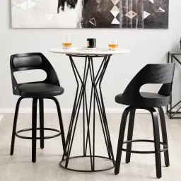 Hunter Black Vegan Leather Bar Stool