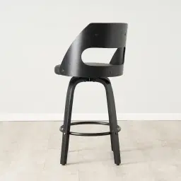 Hunter Black Vegan Leather Bar Stool