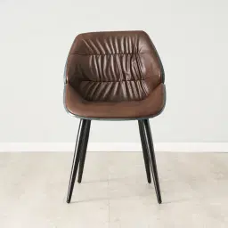 Draco Dark Brown Vegan Leather Dining Chair
