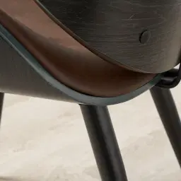 Draco Dark Brown Vegan Leather Dining Chair