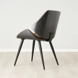 Draco Dark Brown Vegan Leather Dining Chair