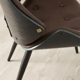 Draco Dark Brown Vegan Leather Dining Chair