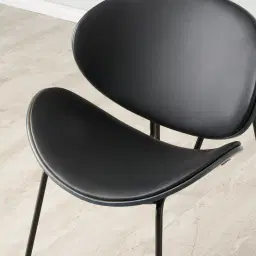 Decker Black Vegan Leather Dining Chair