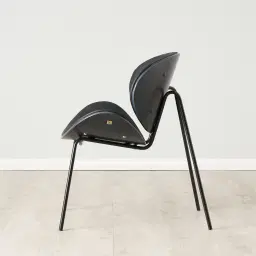 Decker Black Vegan Leather Dining Chair