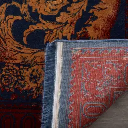 Royal Ornaments Floor Rug - Red 