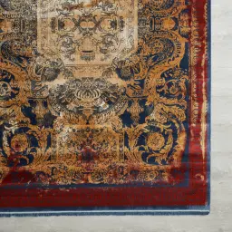 Royal Ornaments Floor Rug - Red 