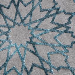 Blue Arabesque Floor Rug - Large