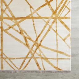 Gold Criss-Cross Floor Rug - Medium 200cm x 300cm