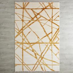 Gold Criss-Cross Floor Rug - Medium 200cm x 300cm