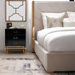 Luella Black Bedside Table 