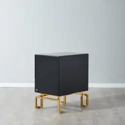 Luella Black Bedside Table 