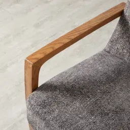 Astrid Distressed Grey Fabric Chair - Washed Oak Legs