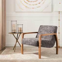 Astrid Distressed Grey Fabric Chair - Washed Oak Legs