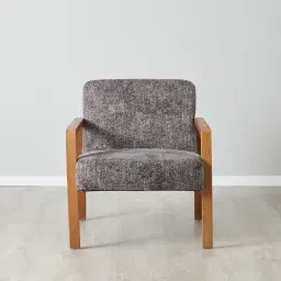 Astrid Distressed Grey Fabric Chair - Washed Oak Legs