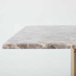 Isla Light Brown Marble Console Table -  Brushed Bronze Legs