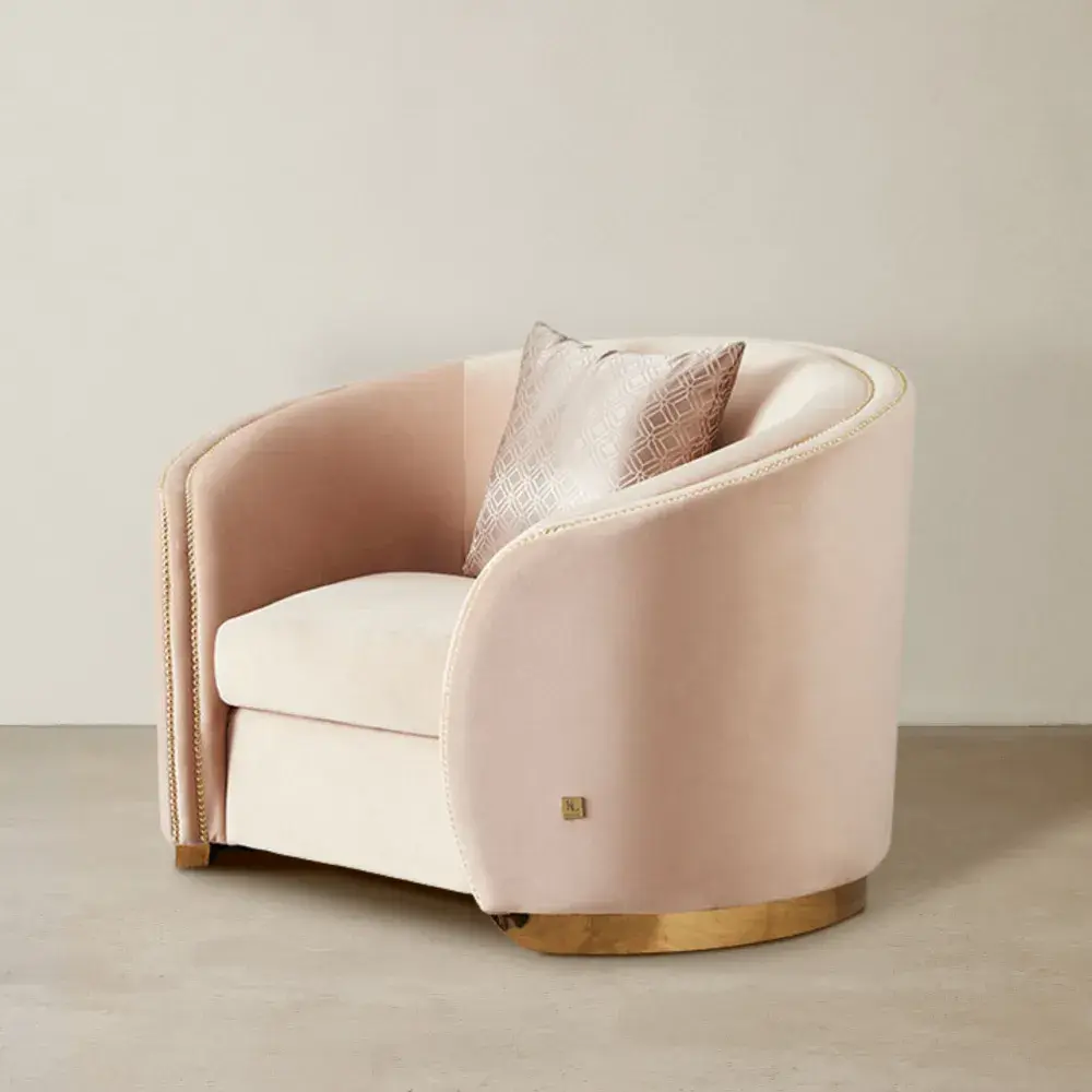 Harriet Soft Beige Velvet Occasional Chair