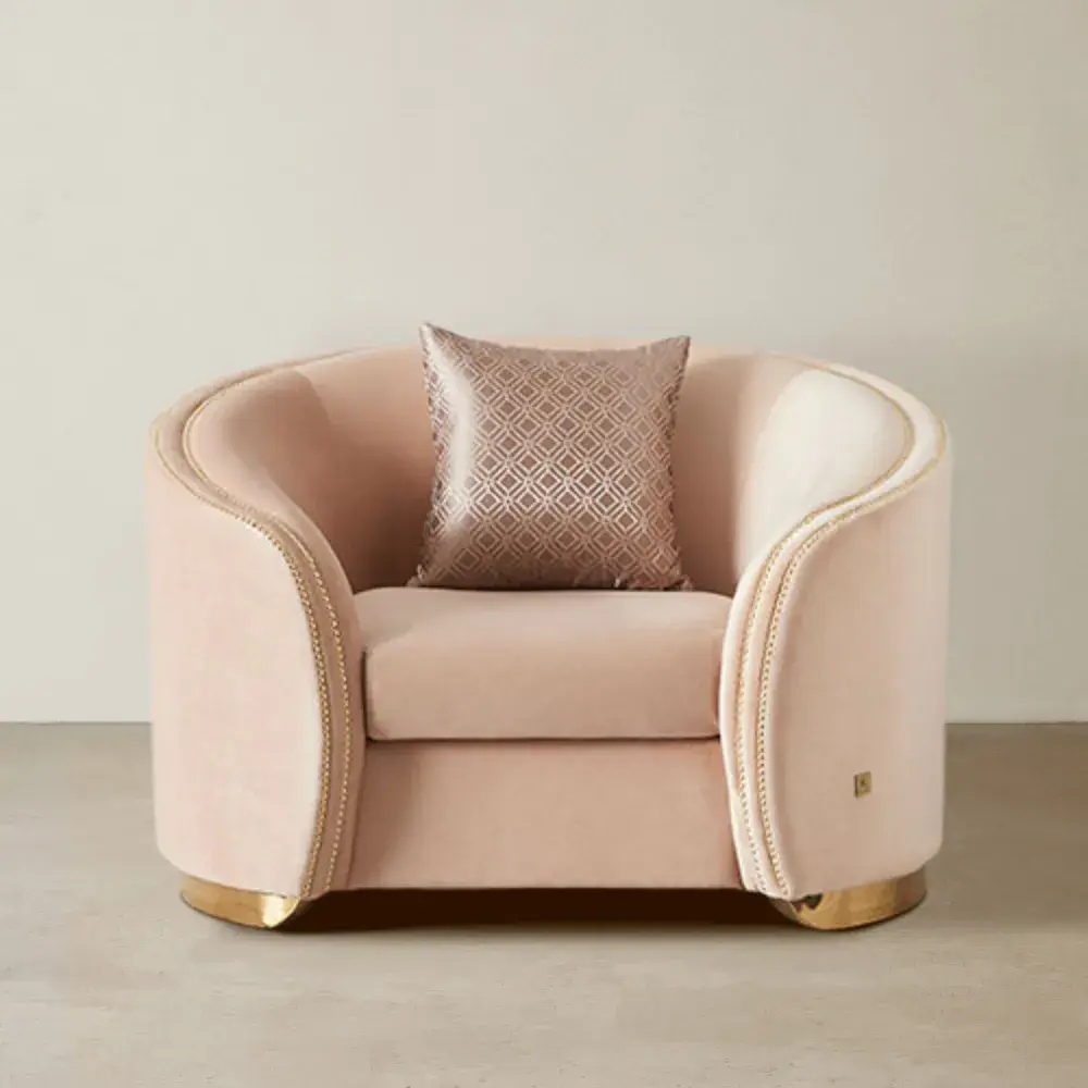 Harriet Soft Beige Velvet Occasional Chair