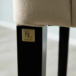 Simone Beige Velvet 76cm Bar Stool-Gold Accessories