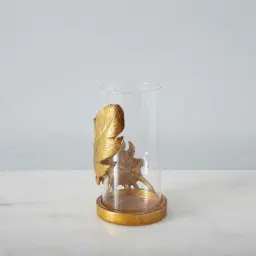 Golden Feather Candle Holder 
