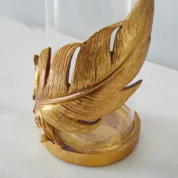 Golden Feather Candle Holder 