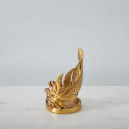 Golden Feather Candle Holder 
