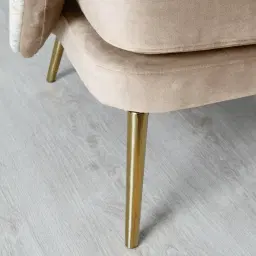 Anya Beige Velvet with Back Pattern Occasional Chair