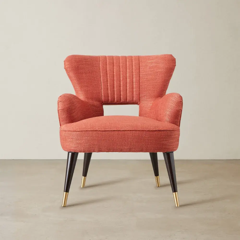 Soleil Coral Fabric Occasional Chair