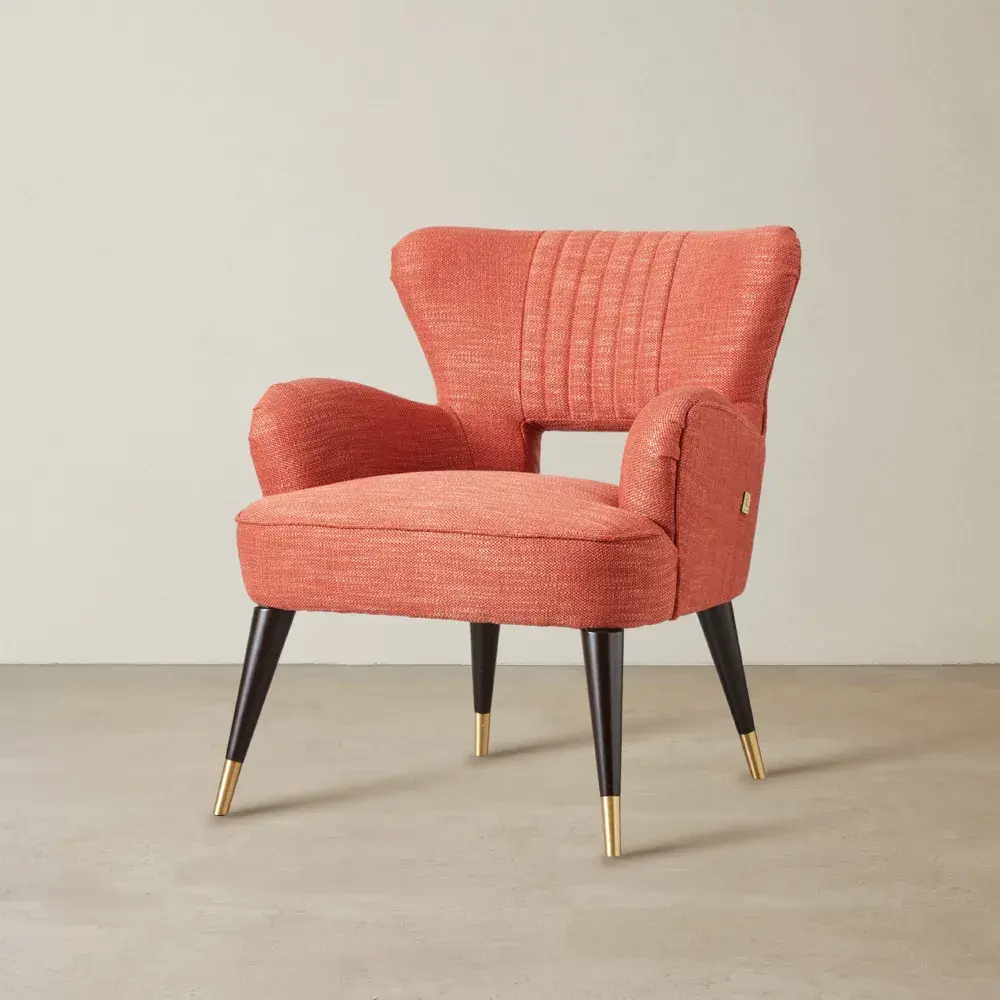 Soleil Coral Fabric Occasional Chair