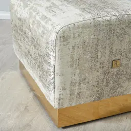 Sheppard Distressted Grey Patterned Ottoman