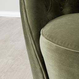 Sonja Olive Green Velvet Swivel Occasional Chair
