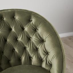 Sonja Olive Green Velvet Swivel Occasional Chair