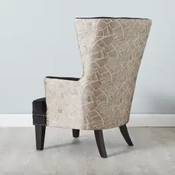 Boudicca Black Velvet with Back Pattern Armchair
