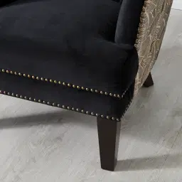 Boudicca Black Velvet with Back Pattern Armchair