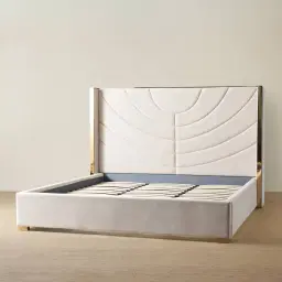 Gertrude Cream Velvet King Bed