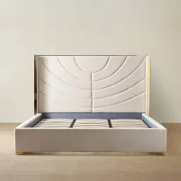 Gertrude Cream Velvet King Bed