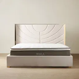 Gertrude Cream Velvet Queen Bed