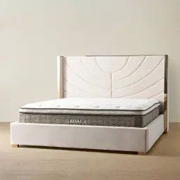 Gertrude Cream Velvet Queen Bed