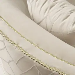 Hyacinth Cream Velvet with Back Pattern Chair