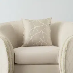 Hyacinth Cream Velvet with Back Pattern Chair