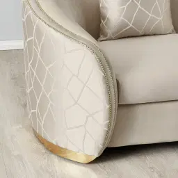 Hyacinth Cream Velvet with Back Pattern Chair