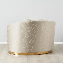Hyacinth Cream Velvet with Back Pattern Chair