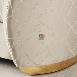 Hyacinth Cream Velvet with Back Pattern Chair